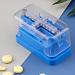 Adjustable Pill Splitter with Stainless Steel Blade | Quarter & Half Tablet Cutter for Easy Medication Dosing - Blue - Buy Online on GoSupps.com