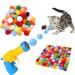 Cat Interactive Toys Cat Ball Toy Toy Ball Launcher with 100pcs Soft Pom Pom Balls Cat Fetch Toys for Indoor Exercise Pet Chasing Training Toys