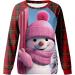 Womens Christmas Snowman and Penguin Print Sweatshirt - Pink XXL - Buy Online on GoSupps.com
