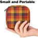 Portable Women's Menstrual Storage Bags | Cute Checkered Orange Bags for Pads Tampons & Menstrual Cups | Ideal for Teens - Buy Online on GoSupps.com