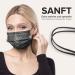 100pc Disposable Face Masks Made in Germany | CE Certified Type IIR | Triple Layer Filtration 99.78% | Breathable Black Dots Design | Elastic Earloops | Adults Standard Size - Buy Online on GoSupps.com
