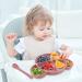 Suction Silicone Baby Plate with Lid, Spoon & Dividers - BPA Free & Dishwasher Safe (Pink) - Buy Online on GoSupps.com