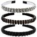 ANBALA Beaded Jeweled Headbands for Women Girls  Crystal Headbands for Women Girls Rhinestone Headband for Women Diamond Thin Headbands for Women Girls Hair Bling Sparkle Headbands (Black Silver Gold)