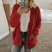 Hanxiulin Women's Fleece Plush Jacket - Fluffy Warm Zipper Wool Sweater | Winter Color Variants | Loose Slim Light Quilted Trench Coat 4XL Red - Buy Online on GoSupps.com