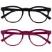Opulize Blu - Reading glasses Blue light filter 2 Series Pack Cool Frame Feder hinges improve the sleep computer gaming reflective men BB5-13 +3.00 diopters black / pink
