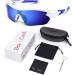 Polarized Sports Sunglasses - Bea CooL TAC Glasses for Baseball, Cycling, Running - White Blue - Buy Online on GoSupps.com