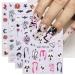 JMEOWIO 3D Embossed Halloween Nail Art Stickers Decals Self-Adhesive 5D Cute Star Ghost Pumpkin Nail Supplies Nail Art Design Decoration Accessories 4 Sheets