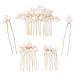5 pieces of pearls hair accessories bride wedding hair comb pearls hair needles and shape clip gold pearl bride headdress headdress for bride headgear side lights hair jewelry hairpins (gold)