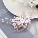 Rose Gold Crystal Bridal Hair Comb - Accer Pearl Wedding Hair Accessories for Women - Buy Online on GoSupps.com