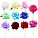 11 Pack Handmade Rose Flower Hair Pins U Shaped Bobby Pins Long Fork Chopsticks Picks Shawl Pin Bun Ponytail Holder Slide Hair Clips Women Wedding Bridal Party Decorative Hairstyles Accessories