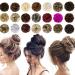 Messy Bun Hair Piece,Qunlinta Hair Bun Thick Updo Scrunchies Hair Extensions Ponytail Hair Pieces for Women Girls Light Brown Mix Ash Blonde 1 Piece Light Brown Mix Ash Blonde
