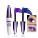 EONFAVE 5D Telescopic Mascara Set 2 Colors Mascara Blue + Purple Colored Mascara Waterproof Smudgeproof & Durable Volumizing Curly & Nonclump Fake Lash Effect Cosplay Party Use