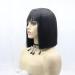 Xiweiya 12-Inch Short Black Lace Front Wig with Air Bangs - 1B Straight Heat Resistant Wigs for Black Women | Premium Hair Replacement - Buy Online on GoSupps.com