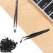 Lodokdre 4X Nail Art Rhinestones Eyelashes Extension Straight & Curved Tweezers Tool Set-Black - Buy Online on GoSupps.com