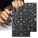 Stylish 3D Metallic Nail Art Stickers - Silver Moon Star & Snake Designs - Luxury Self-Adhesive Decals for DIY Manicure Decoration - Buy Online on GoSupps.com