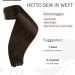 Buy Hetto Real Hair Extensions #4 Dark Brown 40cm 80g - Sew-In Brown Hair Extensions for a Natural Look - Buy Online on GoSupps.com