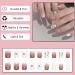 Ceboic 24Pcs Square French Press on False Nails - Short Nude/White Tulip Flower Pattern - Glossy Acrylic Full Cover Stick on Nails for Women - Buy Online on GoSupps.com