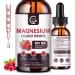 (2 Pack) Magnesium Glycinate Liquid Drops | 1000mg Liquid Magnesium Complex with D3 L-Thea & GABA for Energy Sleep Nerve and Heart Health High Absorption Raspberry Flavor