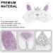 Plush Rabbit Sleep Mask for Women, Girls, and Kids - Cute Animal Eye Shade for Patch Sleeping - White Cartoon Blindfold Eyepatch - Buy Online on GoSupps.com