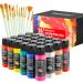 Fantastory Acrylic Paint Set With 12 Brushes 24 Colors(2oz/60ml) Craft Paint Supplies for Adults Artists Kids Beginners Painting Supplies for Ceramic Wood Fabric Model Rock Canvas Paint Set 2 Fl Oz (Pack of 24) 2 ...