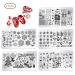 Merkts Nail Art Stamping Stencils Christmas Design Nail Art Stamping Template DIY Kit for Family Salon
