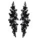 Trimscraft Sequin Crystal Beaded Appliques Pair Patches Lace Flowers Pattern Rayon Embroidered on Mesh Backing Pack of 1 Pair (Black)