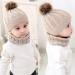 Yinuoday Toddler Baby Knit Hat Scarf Set | Winter Warm Beanie Cap with Circle Loop Scarf Neckwarmer in Beige - 2PCS - Buy Online on GoSupps.com