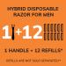 BIC Hybrid 3 Comfort Men's Disposable Razors Kit - 1 Handle & 12 Cartridges, 3 Blades - 13 Piece Set - Buy Online on GoSupps.com