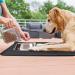 Emwel Waterproof Non-Slip Silicone Feeding Mat for Dogs & Cats - 47x30cm Gray/Black Ideal Food & Water Bowl Underlay - Buy Online on GoSupps.com