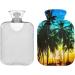Naanle 2L Hot Water Bottle with Lid - Coconut Palms | Transparent Hot Water Bottle for Menstrual Cramps Relief & Heat Therapy - Buy Online on GoSupps.com