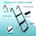 Simple Deluxe Trampoline Ladder with Horizontal Wide Steps - Skid-Proof, Universal Hook, UV Treated Steel - 220 lbs Capacity - Black - Buy Online on GoSupps.com