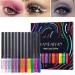 Beauty Searcher Set of 12 Colors Matte Liquid Eyeliner Colorful Waterproof Smudgeproof Durable Matte Eyeliner Clear Eyeliner Highly Pigmented Makeup Eyeliner Pen Kit