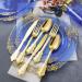 Nervure 175PCS Clear Blue Plastic Plates with Gold Trim - Ideal for Weddings & Parties - Buy Online on GoSupps.com