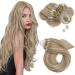 Moresoo Micro Loop Extensions Real Hair Blond 40 cm Microring Extensions Goldblond With Middle Blond Cold Fusion Real Hair Extensions Microrings Remy Hair extension Microrings 1G/S 50g #P16/24 40 cm 1.Microring #P16/22