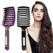 Wild Boar Bristle Hair Brush Set - 2 Pieces (Black & Purple) | Frizz Control Oil Distribution & Fast Drying - Buy Online on GoSupps.com