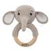Personalized bite ring for baby cute baby wood rattle engraved personalized gift for birth newborn boys and girls new (elephant)