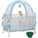Yola Hippo Baby Crib Tent, Upgraded Zipper and Mesh, Pop Up Crib Net Tent to Keep Baby from Climbing Out Baby Blue