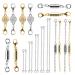 Beinhome 22Pcs Magnetic Jewelry Clasps and Necklace Extenders Gold Silver, Multiple Sizes and Styles Chain Extenders Magnetic Clasps 22 pcs