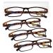 LUFF 4Pcs Anti-Blue Ray Reading Glasses Portable Ultralight Readers 1.25X Leopard