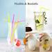 FOREVERIE 100 PCS Plastic Bendy Drinking Straws Disposable Flexible Narrow 0.2 Inch/5 MM Calibre 8.27 Inches/21cm Length Soft Translucent Multiple Light Colors Mixed - Buy Online on GoSupps.com