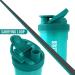 KICHLY Set of 2 Classic Protein Shaker Bottle (700 ml) with Protein Shaker Ball - Non-Leak Cap with Container for Protein Shakes Perfect Fitness & Workout Partner (Teal & Clear) - Buy Online on GoSupps.com