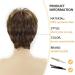 SEVENCOLORS Short Dark Brown Mixed Blonde Highlight Pixie Cut Wig with Bangs - Synthetic Layered Natural Hair Replacement for Women - Buy Online on GoSupps.com