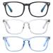 Blue Light Blocking Reading Glasses, Women/Men Anti UV Ray Readers Nerd Eyeglasses Lightweight Eyeglasses Computer Eyeglasses Transparent+black+blue 1.75 x