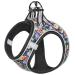 Heele dishes dog small soft dog dishes Air mesh adjustable safe control puppy harness vest dogs breast dishes for walking running training reflective flower black XS