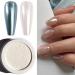 Presuming white chrome nail powder pearl chrome powder with pearl shimmer effect pearl effect powder for glazed donut nails pearl white
