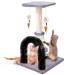 Cat Scratching Post Sisal Rope Scratchers for Indoor Cats with Arch Self Groomer Brush, Claw Scratch and Covered in Soft Plush for Indoor Kittens