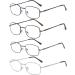 CessBlu 4 Pack Reading Glasses for Men & Women - Metal Frame Readers with Spring Hinge +2.5 - Stylish & Comfortable Vision Aid - Buy Online on GoSupps.com