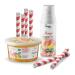 INSPIRE FOOD Bubble Tea Set: Mango Popping boba & syrup 6 straws | 100% vegetarian and gluten-free no artificial coloring