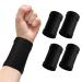 WLLHYF 2 Pairs Wrist Compression Sleeve Carpal Tunnel Wrist Brace Comfortable Elastic Hand Band Sport Support Wraps for Men Women Arthritis Tendonitis Sprain Injuries Workout (Black)