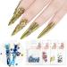 NICENEEDED 4 Bags Multi Shaped AB Nail Art Rhinestones 3D Flat Back Colorful Nail Gems Decorations Large Sparkly Crystal Diamond Nail Accessories for Nail Design Crafting DIY(4 Colors)